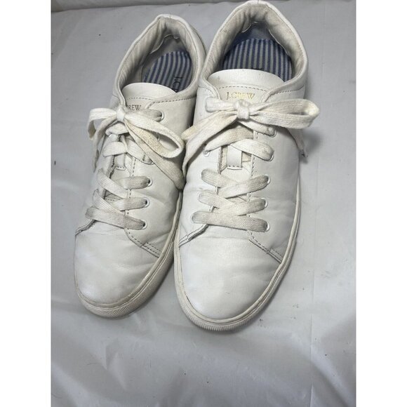 J. Crew Shoes - J. Crew Women’s leather Road Trip Lace Up Sneakers White BC186 9